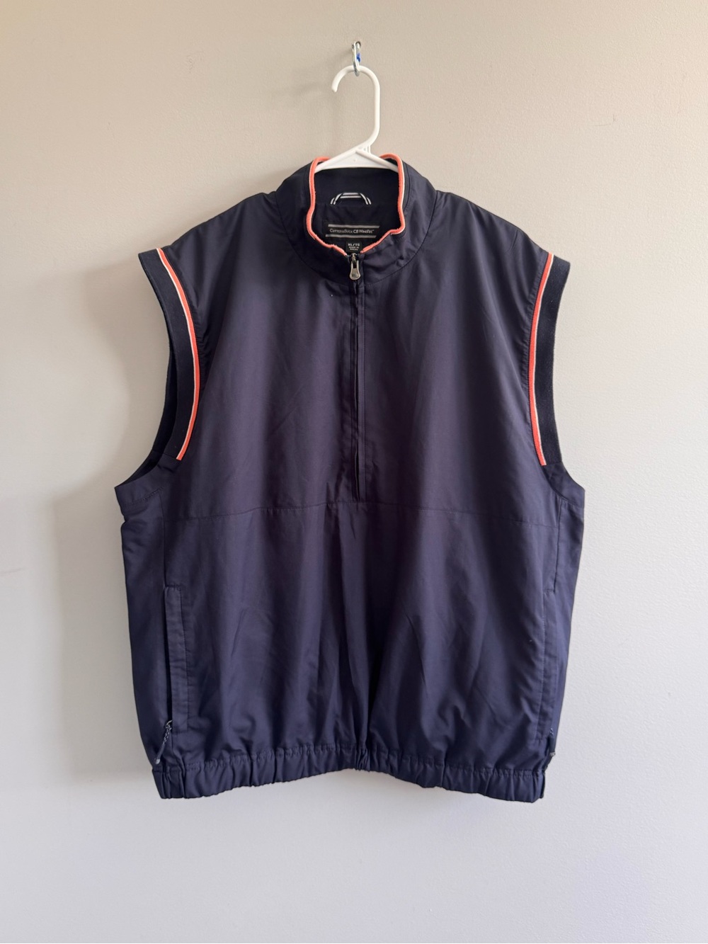 Cutter & Buck CB WindTec Golf Windbreaker Vest Navy XL 1/4 Zip